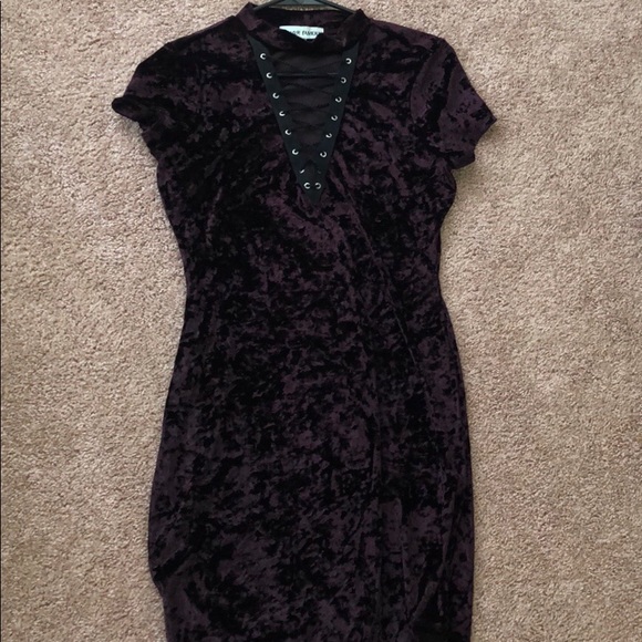Almost Famous Dresses & Skirts - Dark Purple Velvet Dress